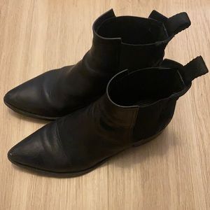 Leather Boots Color Black Size 8 Made in Italy